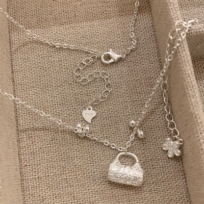 s925纯银[福鲤锁]平安锁项链小众设计师款花朵锁骨链女轻奢送女朋友老婆情人节七夕生日礼物