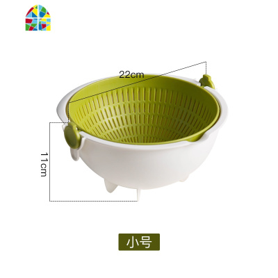 创意双层洗菜洗水果洗菜盆厨房家用客厅水果盘菜篮塑料现代 FENGHOU 典雅灰(小号+大号+送挂袋)洗菜篮洗菜篮