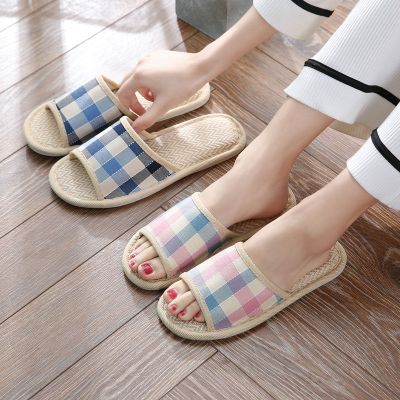 亚麻拖鞋女棉麻布艺家用防滑春秋夏季居家室内四季地板拖鞋男