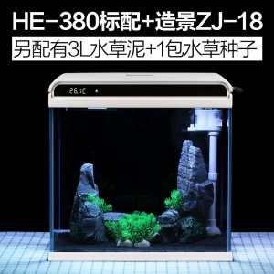 超白玻璃小鱼缸客厅 小型桌面家用水族箱 生态免换水金鱼缸