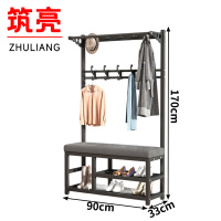 筑亮 钢制衣帽架 90*33*170cm黑色灰垫 个