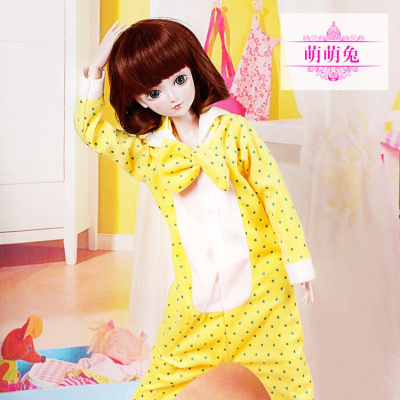 叶罗丽叶萝莉仙子卧室房子夜萝莉60厘米娃娃的床家具娃娃睡衣睡衣-萌萌兔60cm娃娃睡衣