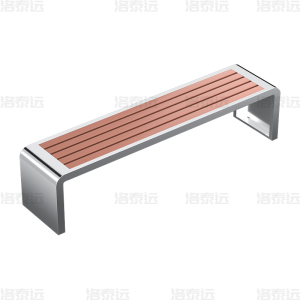 洛泰远 不锈钢塑木公园椅广场休闲长椅长凳 1.8米