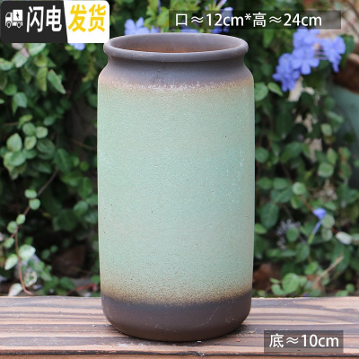 三维工匠法师老桩盆多肉花盆高筒陶瓷大号粗陶透气特大陶罐花盆 B2-79 23-25CM花盆容器