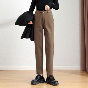 西装裤美拉德高级感女仿毛呢裤女秋季高腰休闲哈伦九分裤
