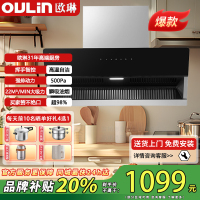 欧琳(OULIN)抽油烟机FG02 家用厨房22风量侧吸式挥手智控 脱排吸油烟机 齐平橱柜小厨优选