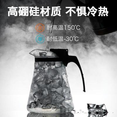家柏饰(CORATED)玻璃飘逸杯锤纹单壶家用茶壶创意茶道冲泡器一键过滤分茶器