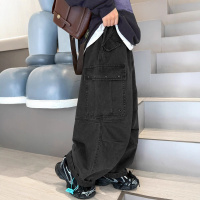 男童工装裤冬季秋冬新款中大童装冬装长裤儿童加绒加厚裤子潮