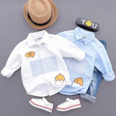 儿童衬衫全棉18新春款童装男童纯棉长袖衬衫上衣宝宝休闲衬衣韩版