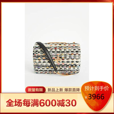 ToryBurch汤丽柏琦2021新款小号KiraTweed小清新休闲风单肩包女欧美时尚优雅气质帆布斜挎包Multi