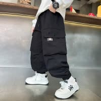 男童秋季裤子新款中大童春秋款男孩秋装儿童直筒工装裤帅气潮
