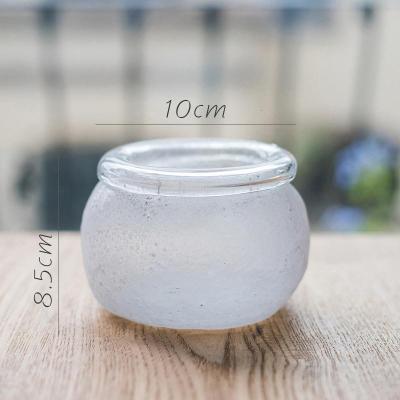 美帮汇手工艺术玻璃器皿花瓶花器装饰摆件磨砂雾面北欧日式禅意 小号