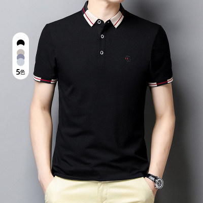 男装休闲短袖T恤夏季新款潮牌翻领轻商务半袖上衣polo衫男士百搭