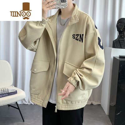 YANXU立领工装外套男士新款潮流潮牌美式复古休闲飞行服刺绣夹克