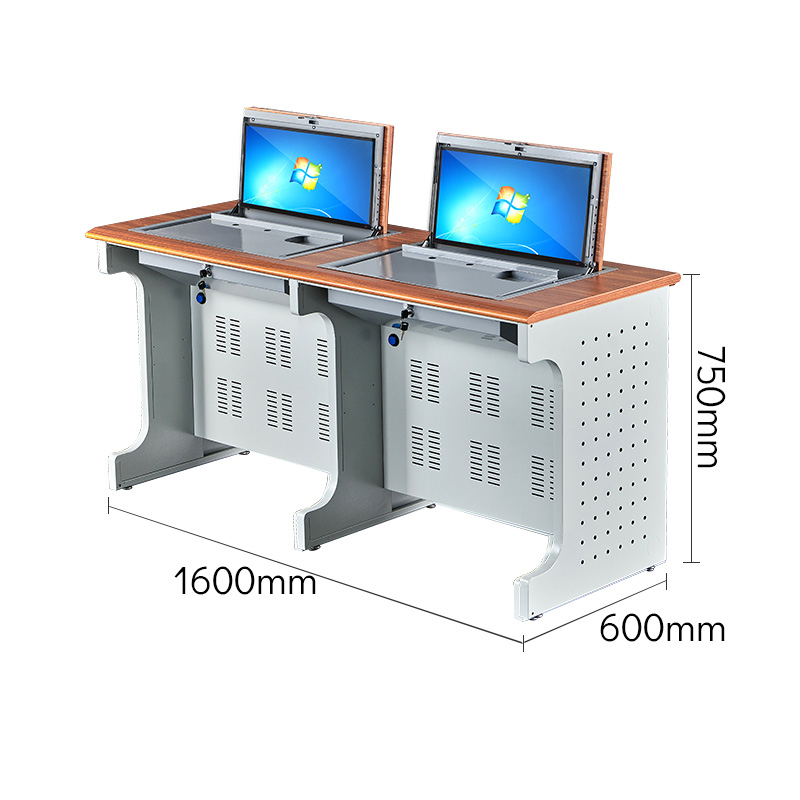 鑫睿辉 翻转电脑桌钢制桌双人位 1600*700*750mm 张