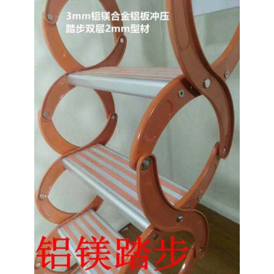 闪电客阁楼楼梯伸缩侧装顶装跃层吊铺室内家用折叠收缩拉伸隐形升降梯子顶装或侧装（备注款式）铝镁合金材质定制尺寸