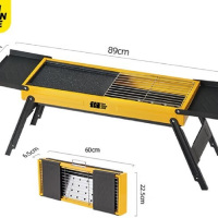 探险者 烧烤炉 户外烧烤炉露营野餐炉架家用便捷式折叠烧烤炉 全折叠烧烤架+烤盘+置物板