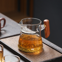 MULTIPOTENT茶具配件高硼硅耐热公道杯泡茶杯月牙木把公杯