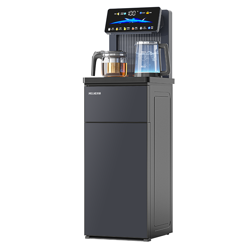 美菱(MELING)茶吧机 家用饮水机家用高端客厅用智能遥控下置水桶触控大屏一键选温温热型MY-C956