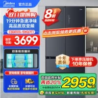 美的(Midea) 508升 法式多门冰箱 19分钟急速净味 智能杀菌 一级能效双变频 BCD-508WTPZM(E)灰
