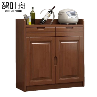 智叶舟实木茶水柜83*40*90cm台