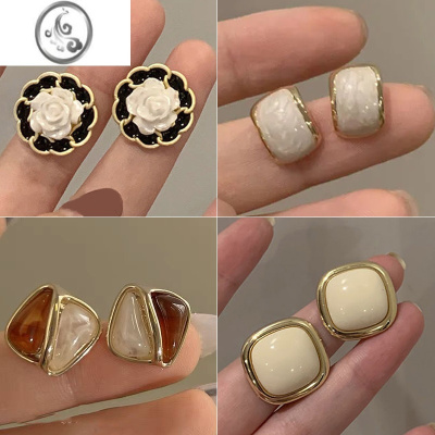 JiMi复古法式珍珠耳夹无耳洞女新款小众设计感气质耳环冷淡风森系耳饰