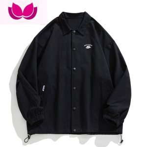 七斓oversize日系休闲套装男女中性春季复古翻领夹克宽松直筒裤套