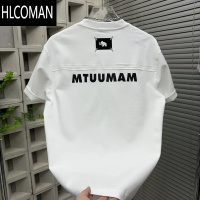 HLCOMAN2025夏季男士印花短袖t恤时尚潮流圆领半袖上衣百搭休闲打底衫潮