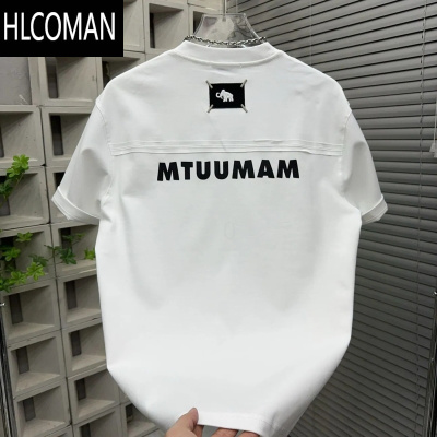 HLCOMAN2025夏季男士印花短袖t恤时尚潮流圆领半袖上衣百搭休闲打底衫潮