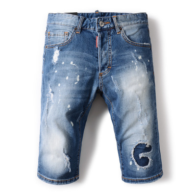 男士牛仔裤时尚都市破洞牛仔短裤单发P80CYLLSF