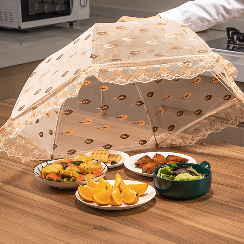 罩菜罩家用剩菜罩食物罩饭桌盖时光旧巷菜罩饭菜罩罩网防尘罩折叠饭罩