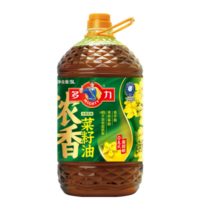 多力小榨浓香菜籽油5L非转基因含维生素E油酸磷脂充氮保鲜家用食用油压榨工艺健康