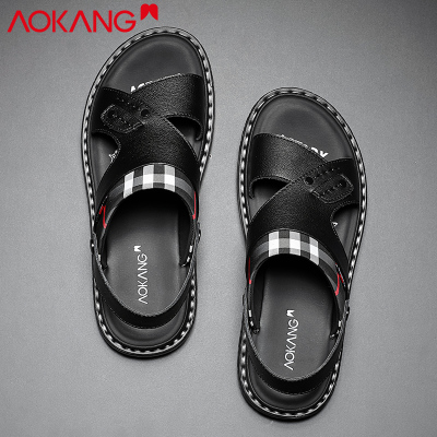 奥康凉鞋男夏季休闲韩版潮流时尚沙滩鞋外穿透气两用男士拖鞋