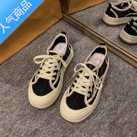 SUNTEK蕾丝帆布鞋女夏季镂空布鞋透气网面休闲板鞋黑色网眼运动网鞋夏款