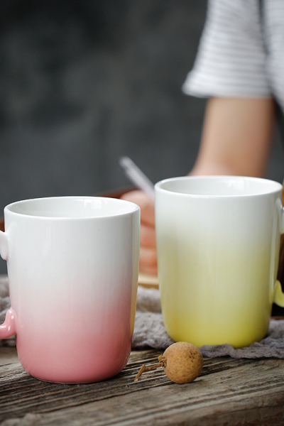 苏氏陶瓷 SUSHI CERAMICS 马克杯糖果色陶瓷水杯简约文艺情侣对杯咖啡杯办公茶杯(高温瓷-健康釉) 糖果色渐变对杯