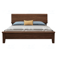 臻远 ZY4022915 实木床胡桃木双人床1.8米