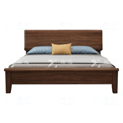 臻远 ZY4022915 实木床胡桃木双人床1.8米