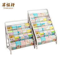 昇恒轩 书架置物架落地一体靠墙儿童绘本架收纳架宝宝报刊架铁艺侧面放置 白色6层