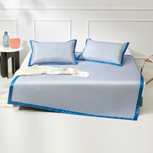 罗莱冰丝席竹纤维材质180x200cm蓝色夏季凉爽透气设计