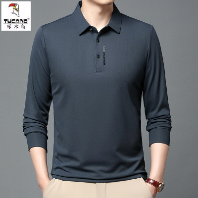 啄木鸟男士长袖t恤polo衫春秋季内搭时尚休闲轻商务上衣男士正装