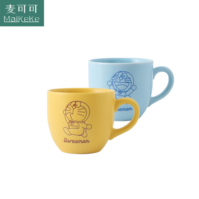 麦可可官方授权哆啦A梦可爱早餐杯陶瓷马克杯创意牛奶杯情侣卡通水杯办公室咖啡杯470ML