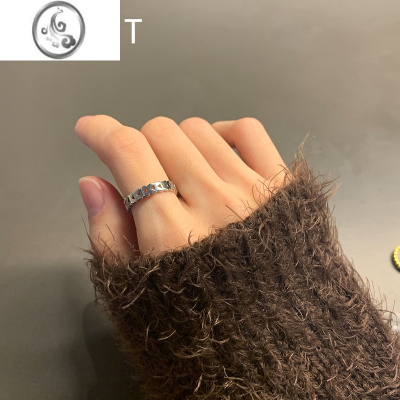 JiMi大码闭口食指戒指女ins潮小众冷淡风时尚个性精致轻奢男穿搭配饰