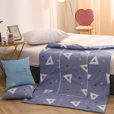 宏石家纺优舒绒靠被二用抱枕被可爱靠垫被沙发抱枕办公室两用靠垫汽车靠枕被子38*38/100*150蓝色38*38