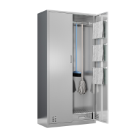 易企采 不锈钢两门保洁卫生清洁柜 洁具扫把收纳柜 40*90*180CM 单位:台