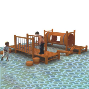 有优贝贝儿童户外游乐设备室外黄花梨滑滑梯爬洞体能感统训练组合