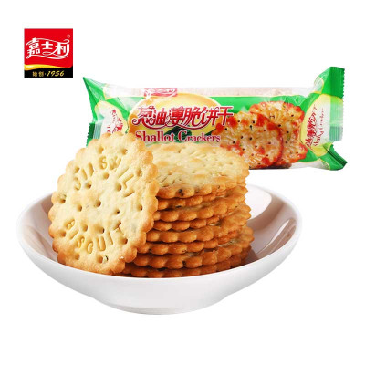 嘉士利葱油薄脆饼干163g包装休闲办公室零食咸味饼干
