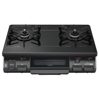 日本进口林内燃气灶基础版台式两眼头日系煤气炉烤箱单面烤天然气RT64JH6S2-GR水晶涂层顶板黑色右大火