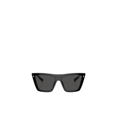 普拉达(PRADA)女士时尚徽标太阳镜轻便防紫外线潮牌墨镜 黑色