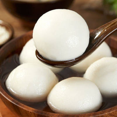 花生汤圆伍仁汤圆水煮汤圆批发元宵早餐夜宵 白汤圆4袋(家庭实惠装)