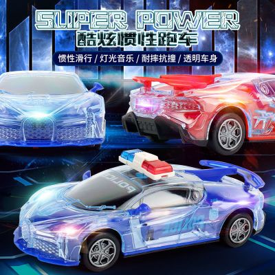 乐加酷儿童惯性车声光小汽车灯光音乐耐摔玩具车模型警车非回力男孩玩具